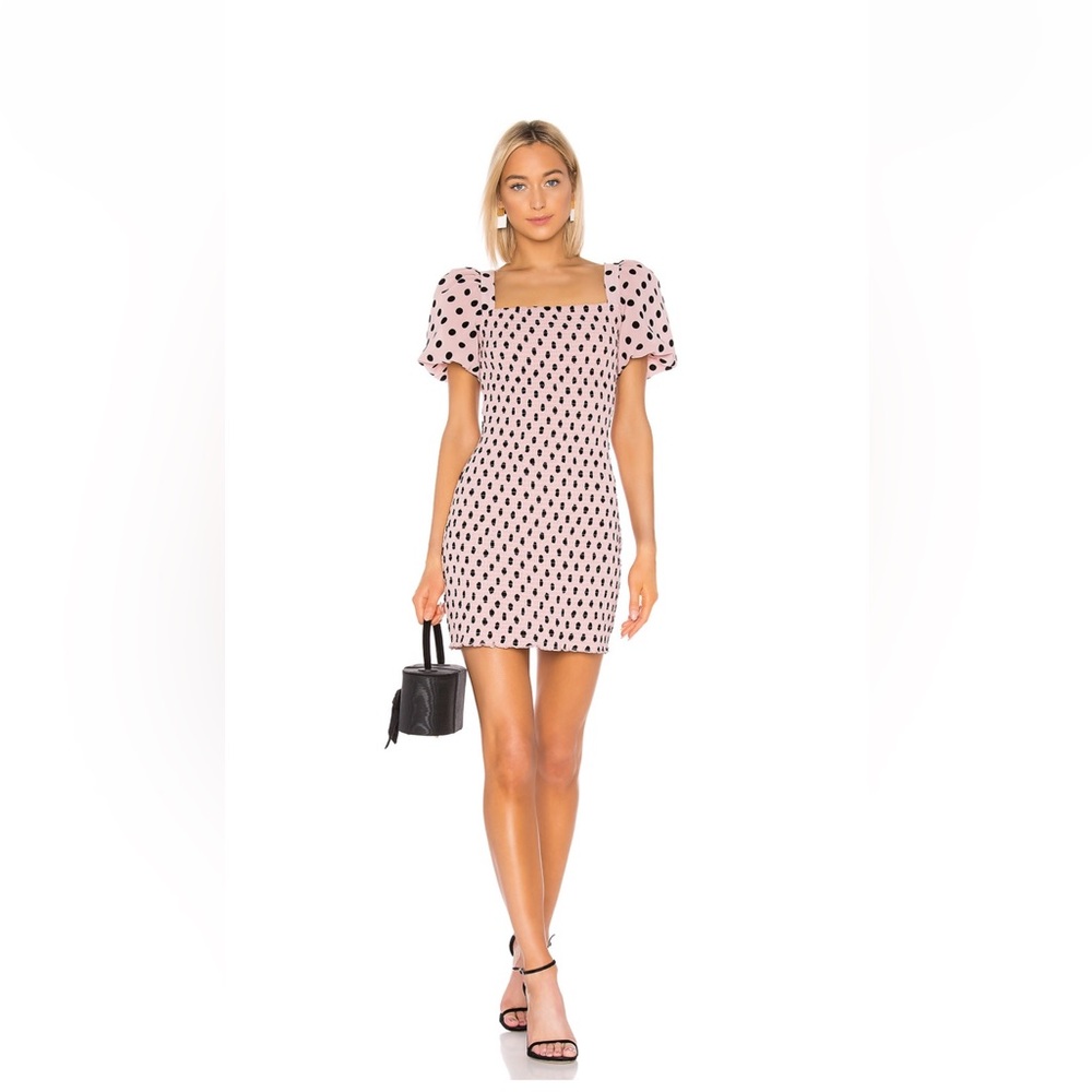 LPA Filomena Mini Dress Black & Pink XS